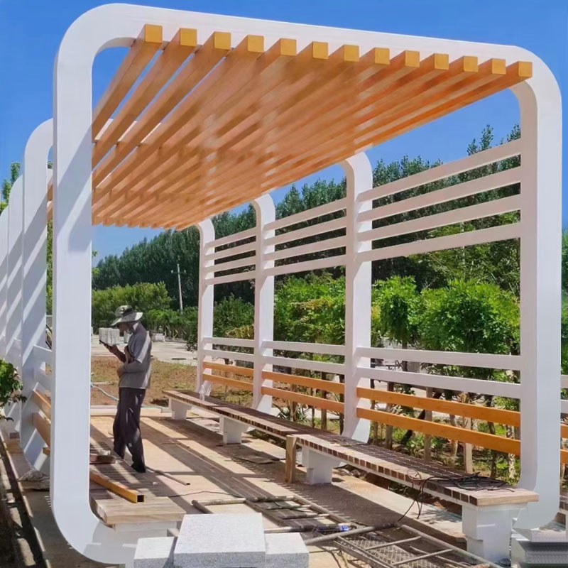 Pergola artystyczna ze stali nierdzewnej